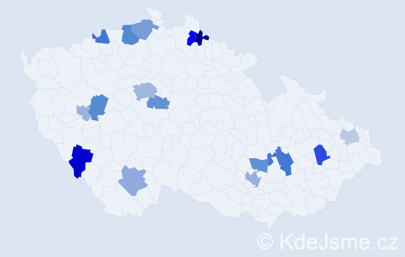 Jméno: 'Karola', počet výskytů 24 v celé ČR