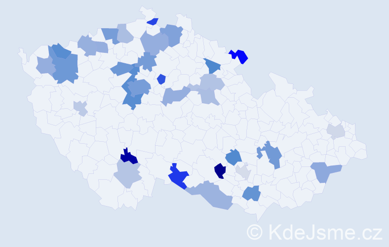 Jméno: 'Jevgenij', počet výskytů 53 v celé ČR