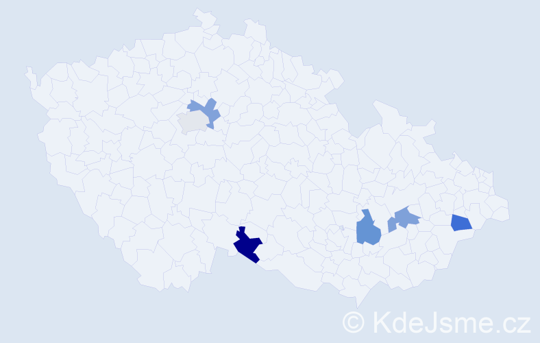 Jméno: 'Miki', počet výskytů 6 v celé ČR