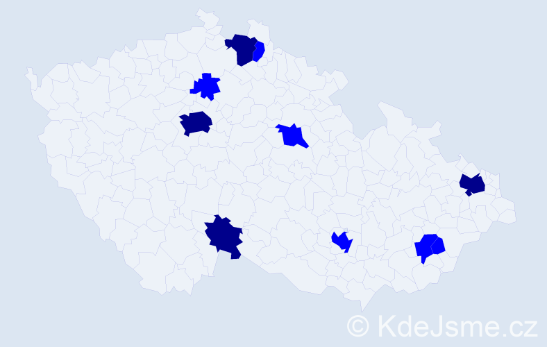 Jméno: 'Mileva', počet výskytů 14 v celé ČR