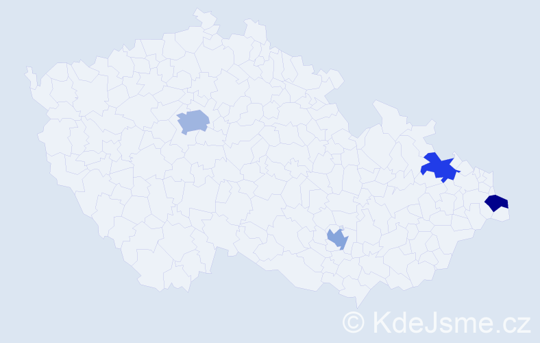 Jméno: 'Nefeli', počet výskytů 5 v celé ČR