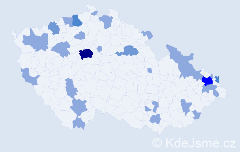 Jméno: 'August', počet výskytů 46 v celé ČR