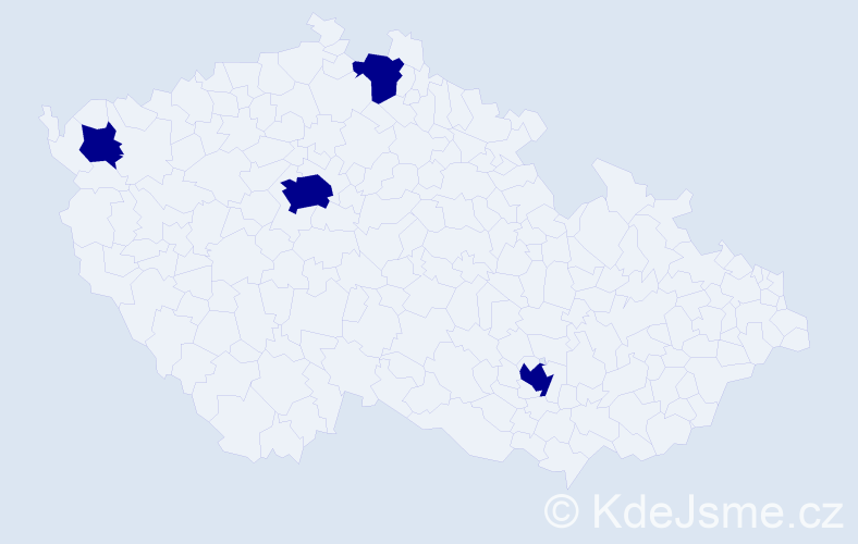 Jméno: 'Alexandra Viktorie', počet výskytů 4 v celé ČR