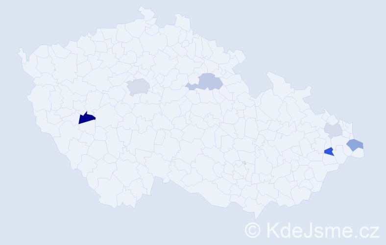 Jméno: 'Jesse', počet výskytů 8 v celé ČR