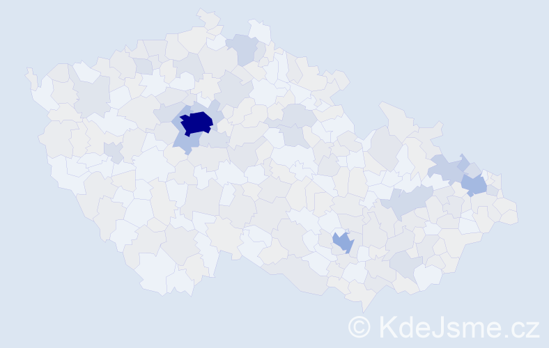 Jméno: 'Max', počet výskytů 709 v celé ČR