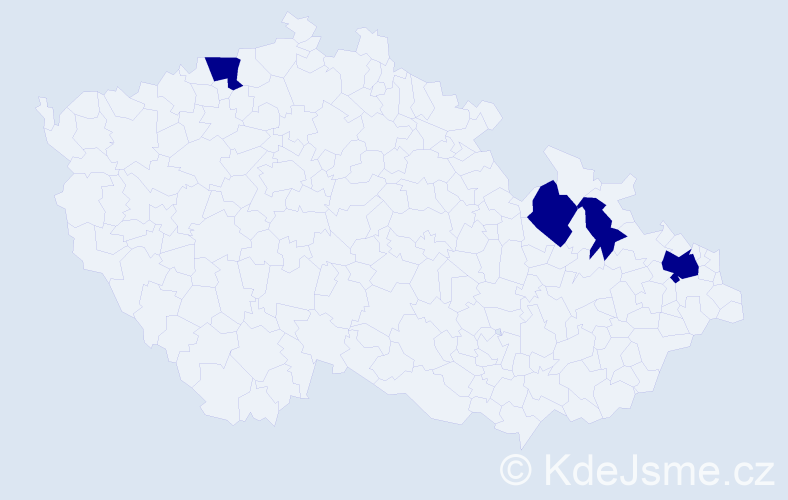 Jméno: 'Ioannes', počet výskytů 4 v celé ČR