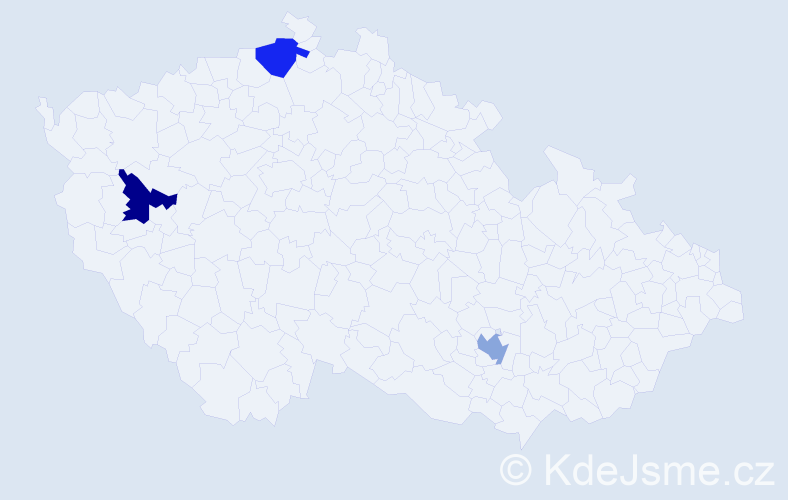 Jméno: 'Čazim', počet výskytů 3 v celé ČR
