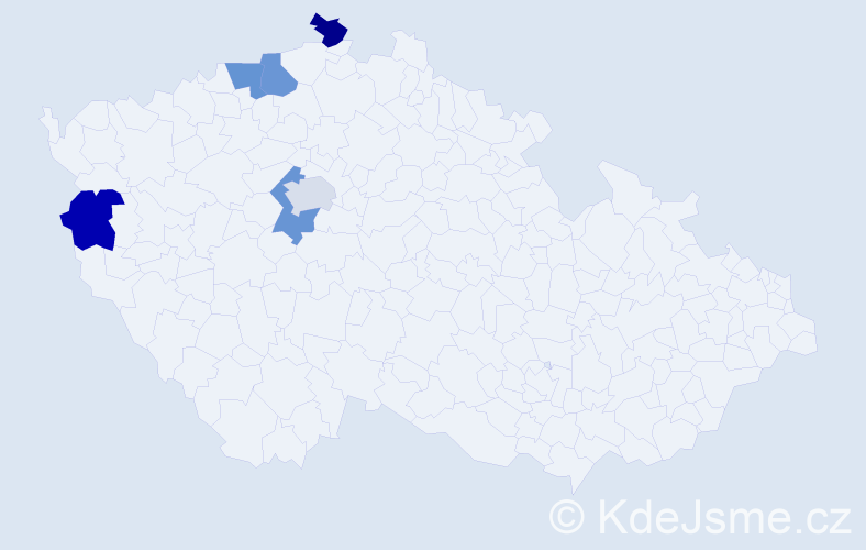 Jméno: 'Jens', počet výskytů 6 v celé ČR