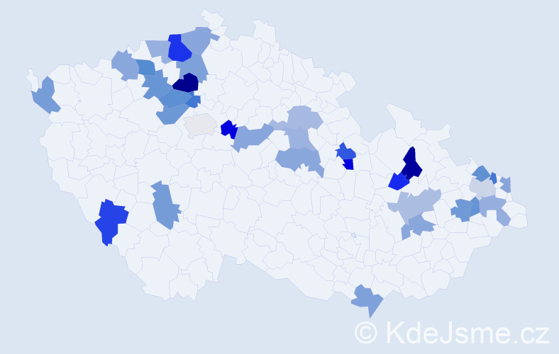 Jméno: 'Priška', počet výskytů 40 v celé ČR