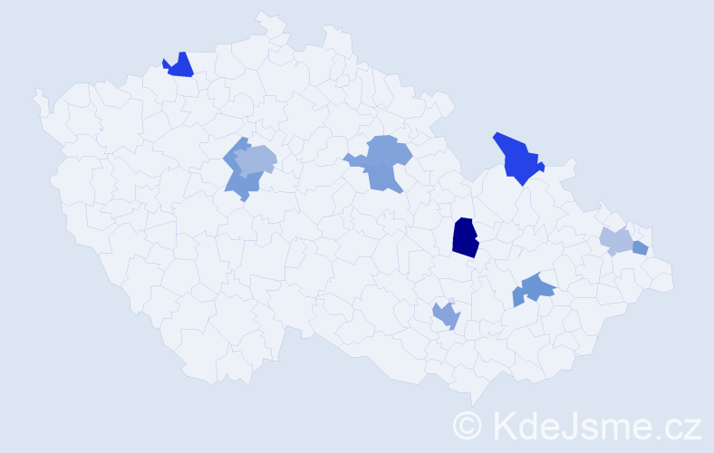 Jméno: 'Daruška', počet výskytů 15 v celé ČR