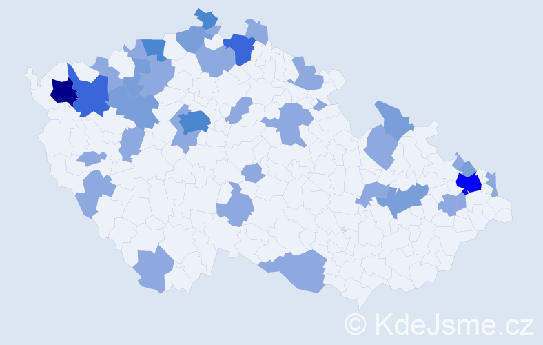 Jméno: 'Brunhilda', počet výskytů 75 v celé ČR