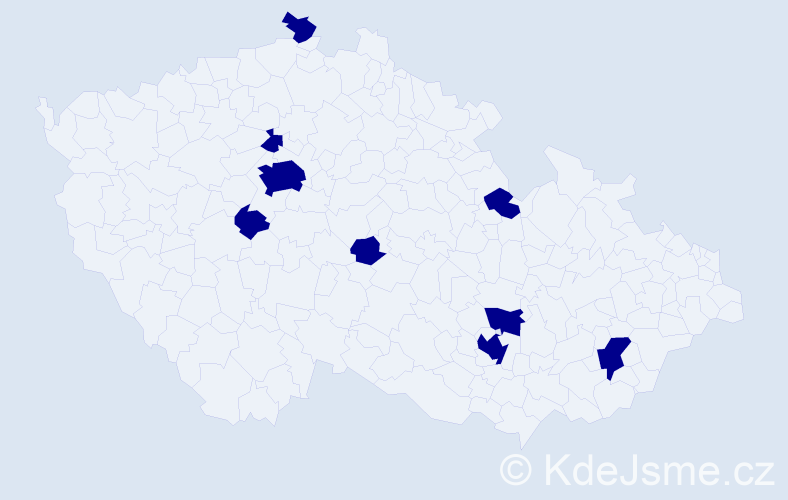 Jméno: 'Maral', počet výskytů 9 v celé ČR