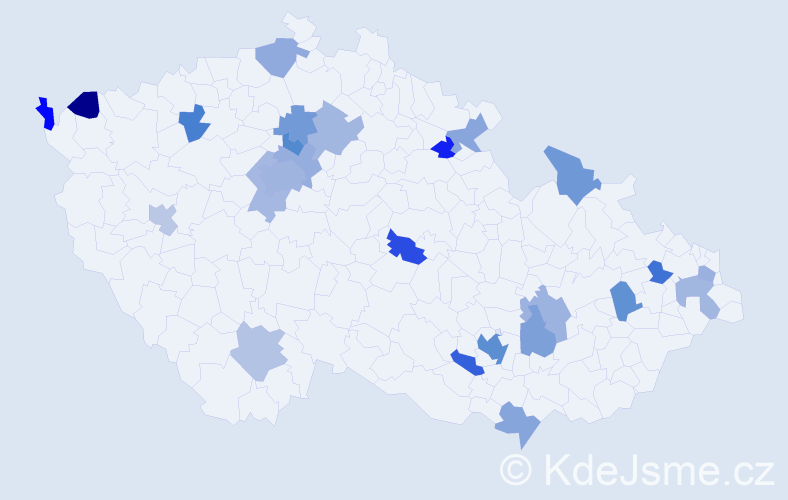 Jméno: 'Martha', počet výskytů 38 v celé ČR