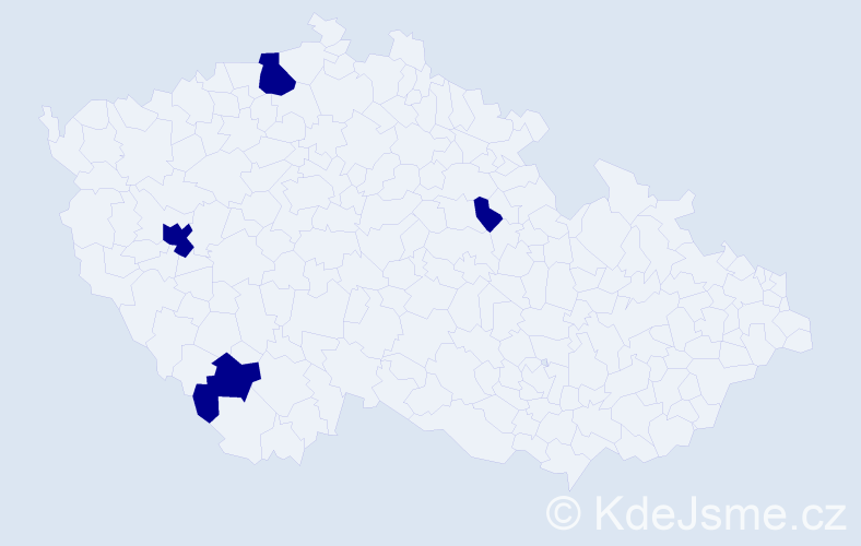 Jméno: 'Mahdalyna', počet výskytů 4 v celé ČR