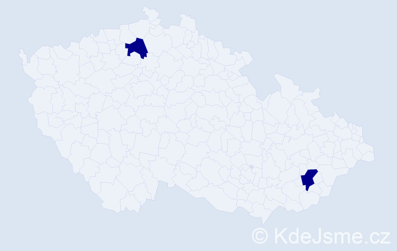 Jméno: 'Radostina', počet výskytů 2 v celé ČR