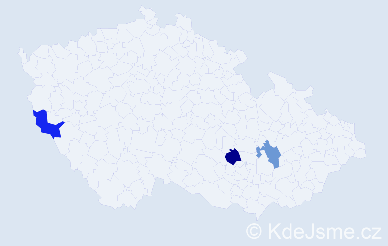 Jméno: 'Slavo', počet výskytů 3 v celé ČR