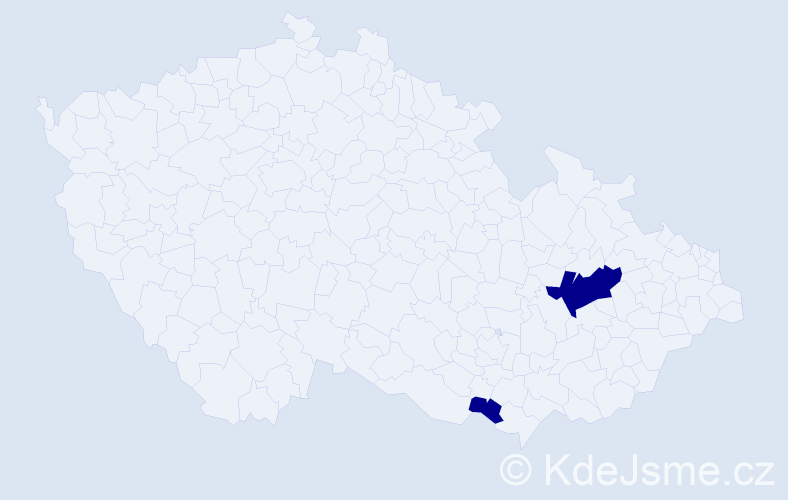 Jméno: 'Jasmin Elizabeth', počet výskytů 2 v celé ČR