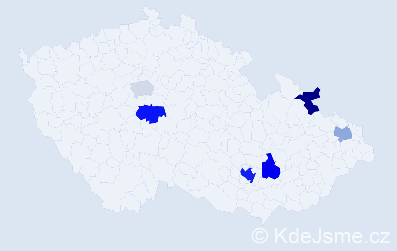 Jméno: 'Lee', počet výskytů 9 v celé ČR