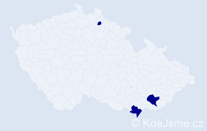 Jméno: 'Gunar', počet výskytů 3 v celé ČR
