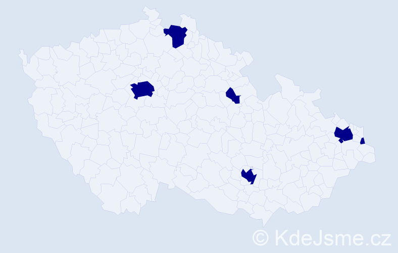 Jméno: 'Asma', počet výskytů 6 v celé ČR