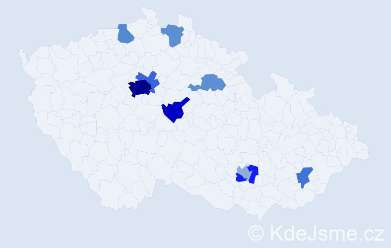 Jméno: 'Hui', počet výskytů 23 v celé ČR
