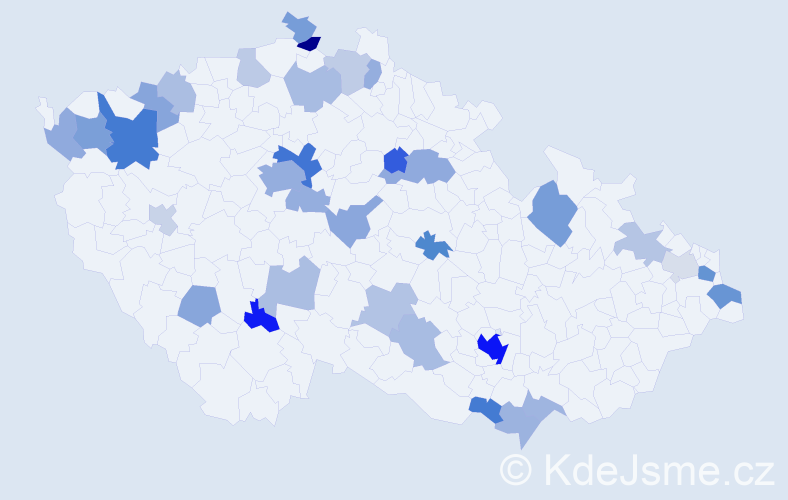 Jméno: 'Simone', počet výskytů 73 v celé ČR