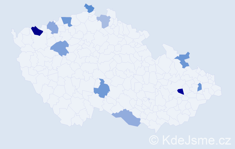 Jméno: 'Kieu', počet výskytů 13 v celé ČR