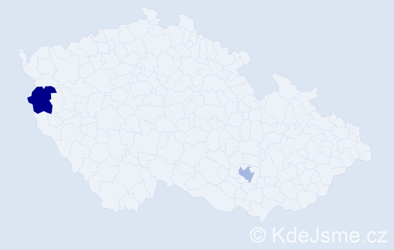 Jméno: 'Kesía', počet výskytů 2 v celé ČR