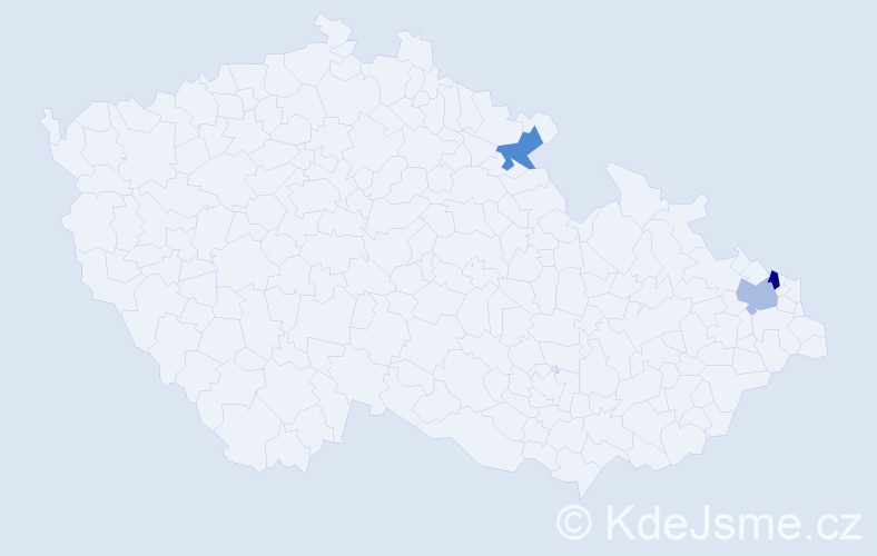 Jméno: 'Elfrýda', počet výskytů 3 v celé ČR