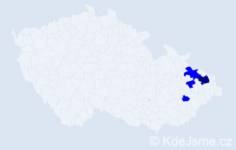 Jméno: 'Ilonie', počet výskytů 5 v celé ČR