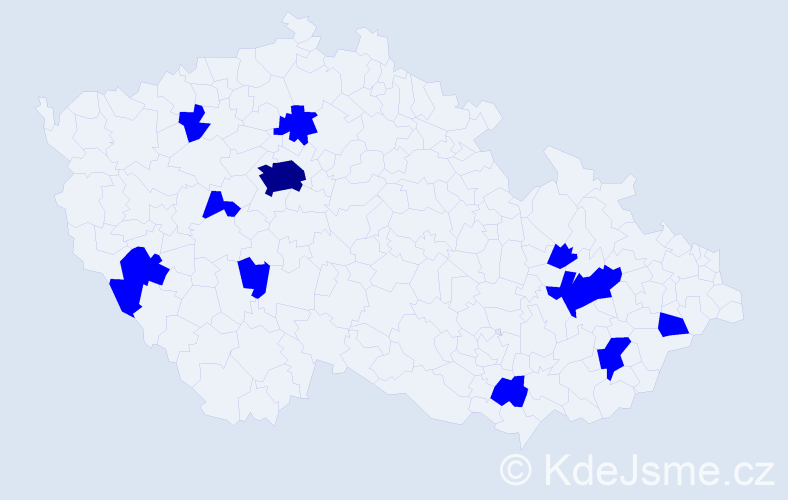 Jméno: 'Karel Jan', počet výskytů 12 v celé ČR