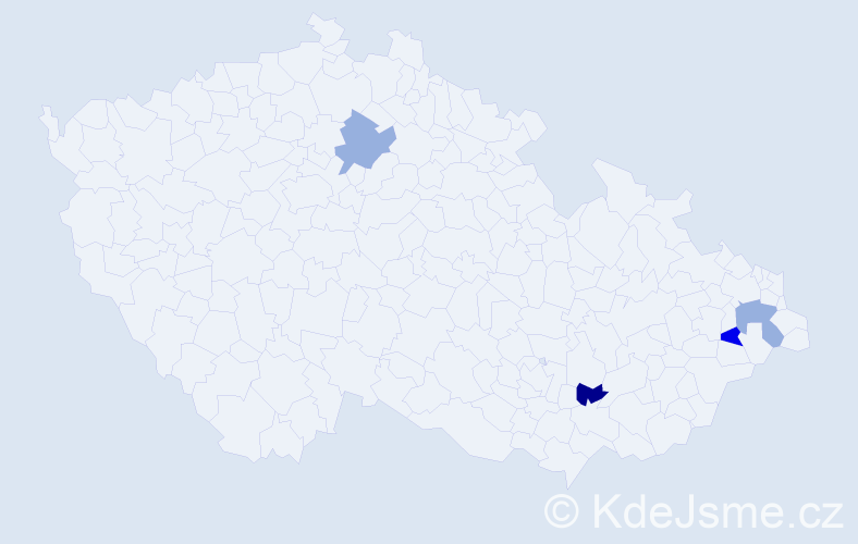 Jméno: 'Josif', počet výskytů 4 v celé ČR