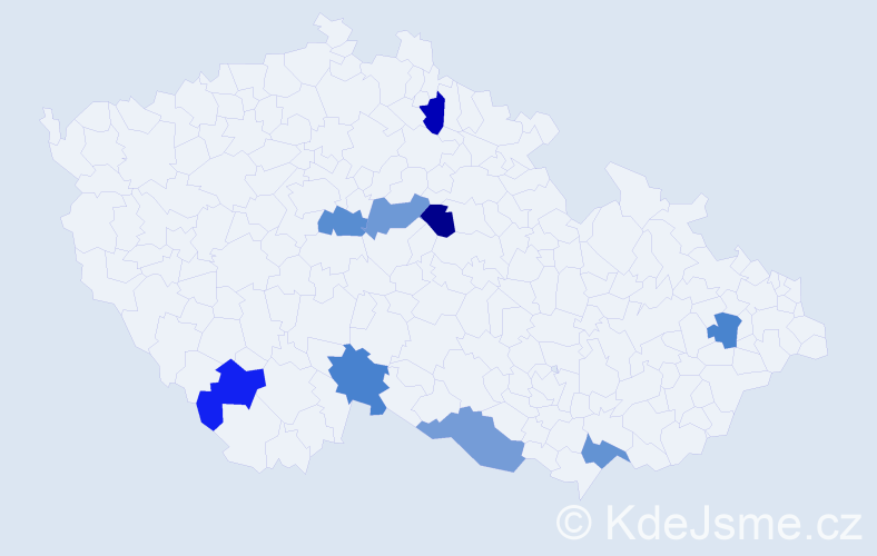 Jméno: 'Kája', počet výskytů 9 v celé ČR