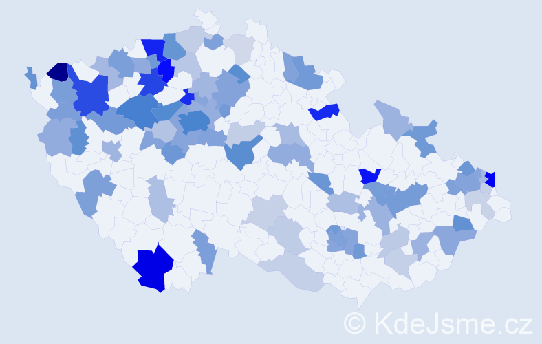 Jméno: 'Malvína', počet výskytů 214 v celé ČR