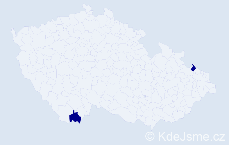 Jméno: 'Marian-Daniel', počet výskytů 2 v celé ČR
