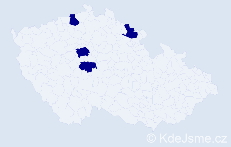 Jméno: 'Irakli', počet výskytů 4 v celé ČR