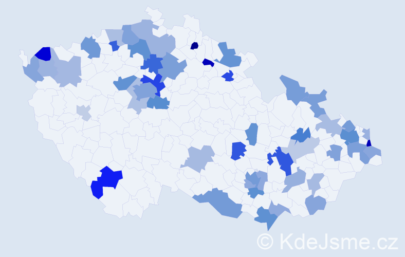 Jméno: 'Saskia', počet výskytů 93 v celé ČR