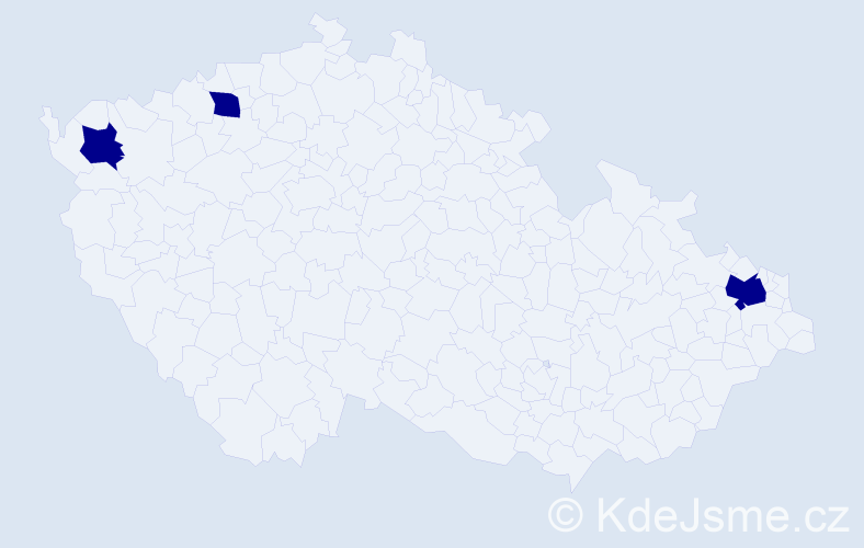 Jméno: 'Nadka', počet výskytů 3 v celé ČR
