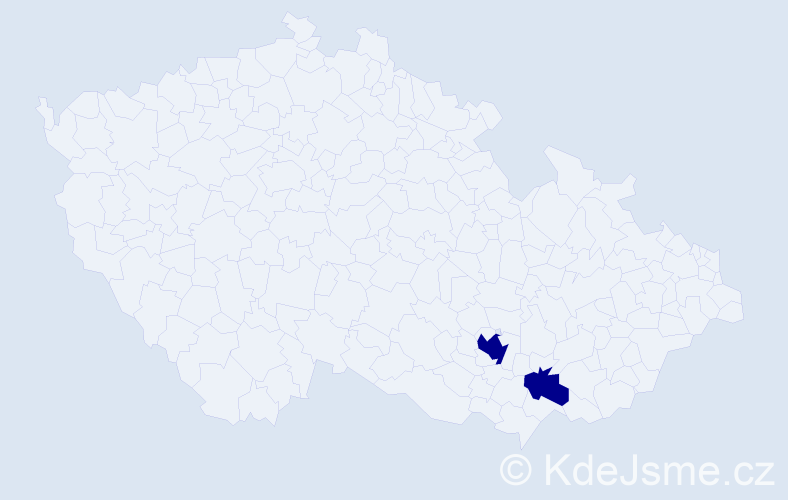 Jméno: 'Stella Eva', počet výskytů 2 v celé ČR