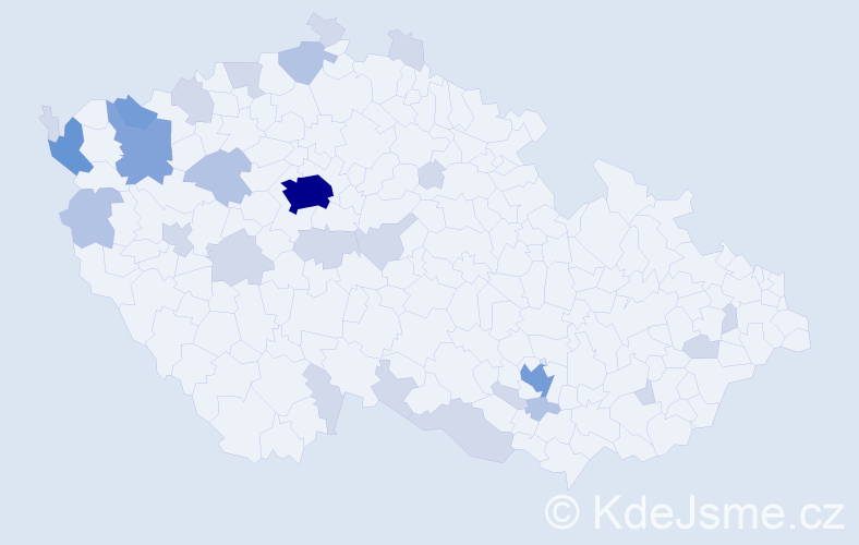Jméno: 'Ninh', počet výskytů 61 v celé ČR