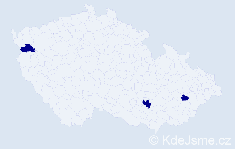 Jméno: 'Jona', počet výskytů 3 v celé ČR