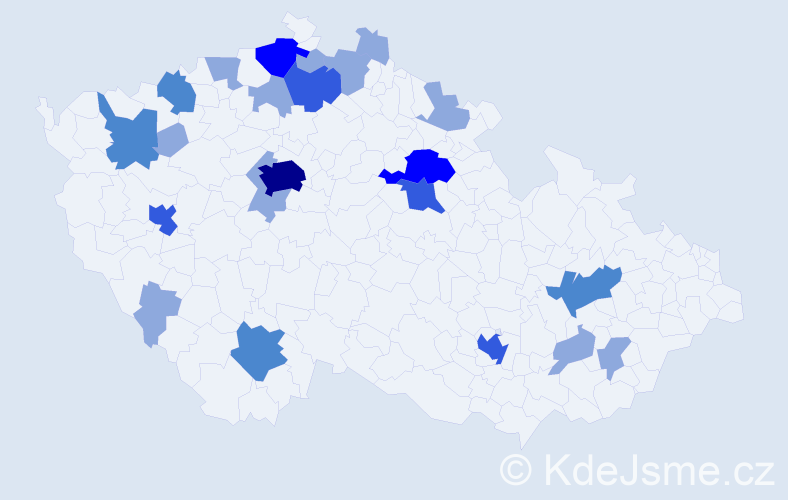 Jméno: 'Aja', počet výskytů 44 v celé ČR