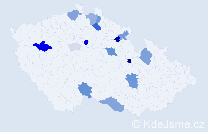 Jméno: 'Celina', počet výskytů 18 v celé ČR