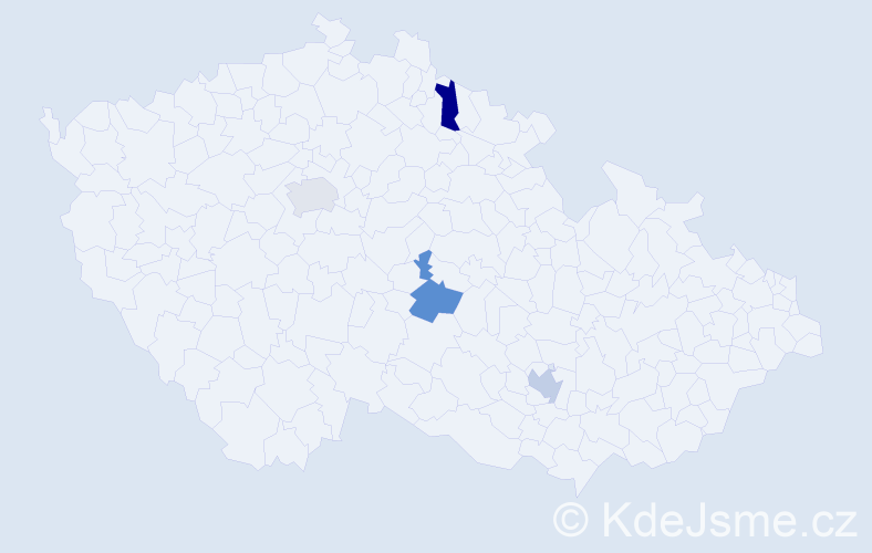 Jméno: 'Fady', počet výskytů 4 v celé ČR
