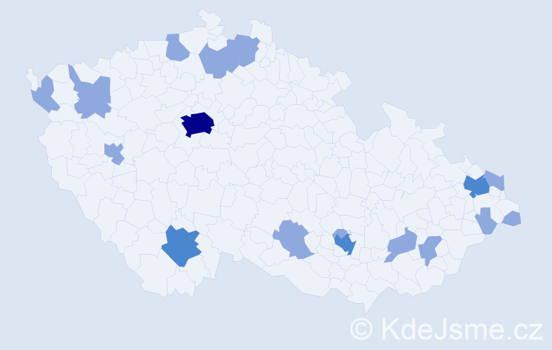 Jméno: 'Nikolina', počet výskytů 26 v celé ČR