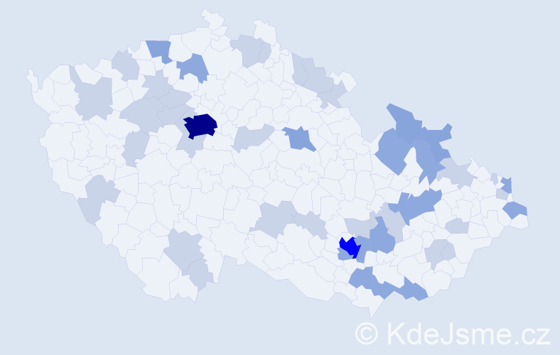 Jméno: 'Anastasia', počet výskytů 84 v celé ČR