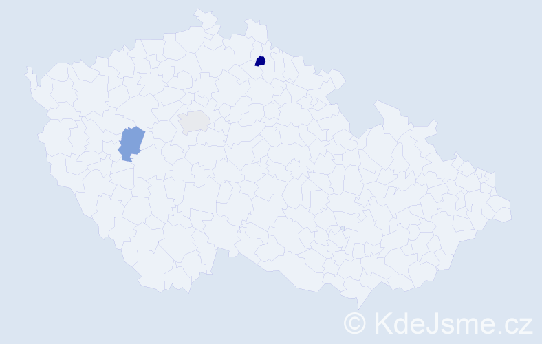 Jméno: 'Abel', počet výskytů 3 v celé ČR