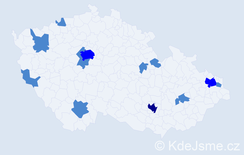 Jméno: 'Elia', počet výskytů 16 v celé ČR