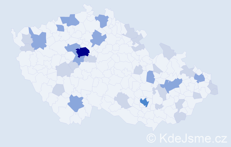 Jméno: 'Arthur', počet výskytů 70 v celé ČR