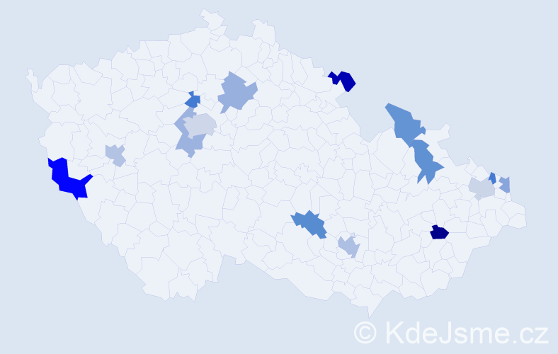 Jméno: 'Anabel', počet výskytů 19 v celé ČR